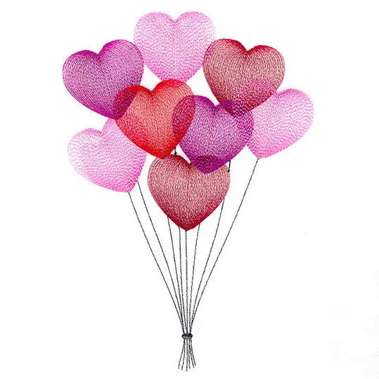 Grappe de coeurs brodée pour fêter une naissance